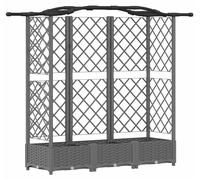 Jardinière surélevée vidaXL avec treillis et toit, gris clair, 163 x 40 x 123 cm, PP
