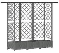 Jardinière surélevée vidaXL avec treillis et toit, gris clair, 164 x 40 x 121 cm, PP