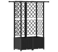 Jardinière surélevée vidaXL avec treillis et toit, noir, 124 x 40 x 138 cm, PP