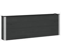 Jardinière surélevée vidaXL noire 200 x 30 x 72 cm en WPC et aluminium