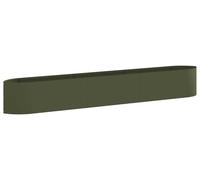 Jardinière surélevée vidaXL pour le jardin, vert olive, 300 x 40 x 40 cm, en acier