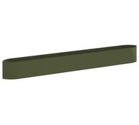 Jardinière surélevée vidaXL pour le jardin, vert olive, 380 x 40 x 40 cm, en acier