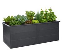 Jardinière surélevée Zelsius en acier galvanisé 200 x 100 x 77 cm, anthracite RAL 7016, bac à plantes, potager, parterre de fleurs, bac de jardin