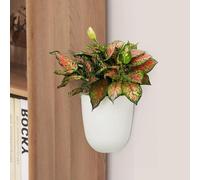 Jardinière suspendue murale auto-arrosante - Jeu de 2 pots de fleurs triangulaires en plastique - Vase moderne pour plantes succulentes - Pour l'intérieur et l'extérieur dans le bureau à domicile