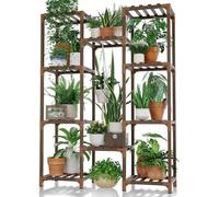Jardinière suspendue pour plantes d'intérieur et d'extérieur, avec plusieurs pots - Standard à fleurs en bois pour le salon, la terrasse, le balcon et la décoration de jardin