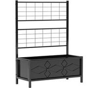 Jardinière surélevée pour le jardin avec treillis - Outsunny - acier galvanisé - 90x40x120 cm - noir