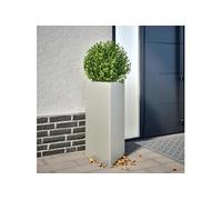 vidaXL Bac à plantes triangulaire 40x34,5x70 cm acier inoxydable Blanc G