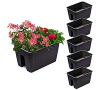 Jardinière - Umbra - 5x Potting Box - Imitation Rotin - 27.2 Cm X 39.6 Cm - 8,5 L Multicolore