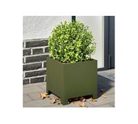 Vidaxl Jardinière Vert Olive 30x30x30 Cm Acier