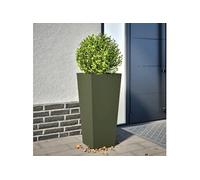 vidaXL Bac à plantes 35x35x75 cm acier vert olive
