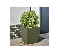 vidaXL Jardinière acier vert olive 40x40x40 cm