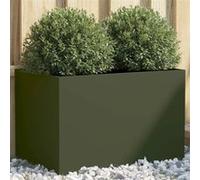 vidaXL Jardinière surélevée en acier 62x40x39 cm vert olive