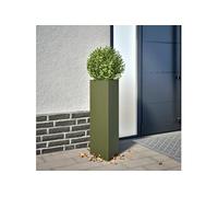 Vidaxl Jardinière Vert Olive Triangulaire 30x26x75 Cm Acier