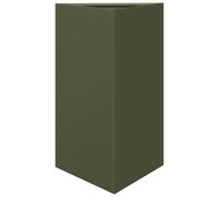 Jardinière vert olive triangulaire 50x43x75 cm acier