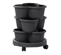 Jardinière Verticale empilable - Pot de Fraises à 3 Niveaux, récipient de Jardinage avec Roues Amovibles, Organiseur de d'extérieur Multi-Couches | Espace Urbain, légumes, Fleurs, Balcon