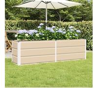 vidaXL Jardinière 160x40x45 cm Acier Ivoire – Intérieur/extérieur, résiste aux intempéries