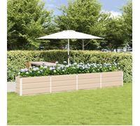 vidaXL Bac à plantes en acier 320 x 40 x 45 cm ivoire intérieur/extérieur