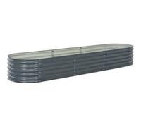 vidaXL Plateau de jardin 320x80x44 cm Acier galvanisé Gris