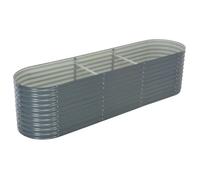 vidaXL Plateau de jardin 320 x 80 x 81 cm Acier galvanisé Gris