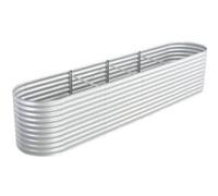 vidaXL Lit surélevé de jardin 400 x 80 x 81 cm acier galvanisé argenté