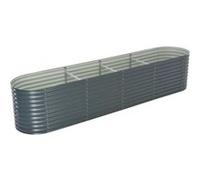 vidaXL Lit surélevé de jardin 400×80×81 cm Acier galvanisé Gris