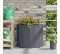 Jardinière - VIDAXL - 60 x 30 x 50 cm - Acier - Anthracite - Demi-rond