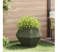 vidaXL Bac à plantes Olive Vert 75 x 75 x 60 cm Acier