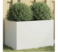 vidaXL Jardinière 62x40x39 cm rectangulaire en acier laminé à froid – Blanc