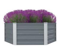 Jardinière - vidaXL - Hexagonale - Acier galvanisé - 129 x 129 x 46 cm - Gris Gris G