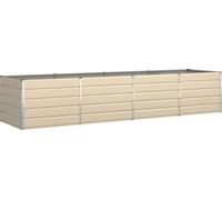 Jardinière vidaXL ivoire 385 x 100 x 75 cm en acier galvanisé