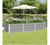 vidaXL Bac à plantes gris clair 240 x 80 x 45 cm Acier