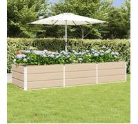 vidaXL Jardinière bac à plantes 240 x 80 x 45 cm en acier ivoire