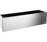 Jardinière VIVANNO en acier inoxydable ACENTO VERTICO, acier inoxydable poli - 60x17x17 cm