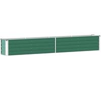 Jardinière XXL - 320 x 40 x 45 cm - Vert - Acier blindé - Potager surélevé pour légumes et fleurs - Résistante aux intempéries et durable - Fond ouvert