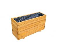 Jardinière XXL en bois 100 cm - Bac à fleurs rectangulaire extra stable résistant aux intempéries pour balcon, terrasse et jardin, jardinière surélevée en bois massif de 3 cm D26 (chêne