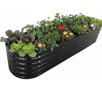 Jardinière XXL en demi-cercle 240 x 60 x 45 cm, en métal anthracite, pour le jardin et les légumes