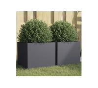 vidaXL Jardinières 2 pièces acier 32x30 cm - Anthracite