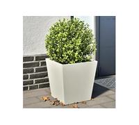 vidaXL Bac à plantes 2 pcs. Blanc 40x40x40 cm Acier
