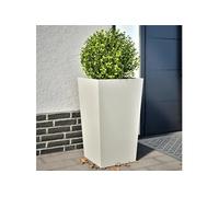 Jardinières 2 pcs blanc 45x45x75 cm acier, jardinière d'extérieur, boîte à fleurs, boîte de jardin, jardinière de 851097