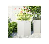 vidaXL Pots de jardin 2 pièces blanc hexagonal 46x40x45 acier