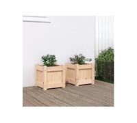 Jardinières 2 pcs bois de pin massif
