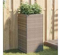 Jardinières 2 pcs gris 40x40x80 cm résine tressée G