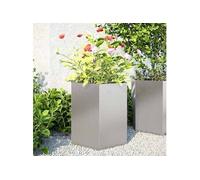 vidaXL Pots de jardin 2 pcs hexagonaux 46x40x45 cm acier inoxydable