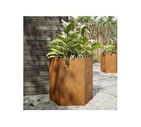 vidaXL Jardinières hexagonales 2 pcs 46x40x45 cm acier résistant aux intempéries 851121 Marron