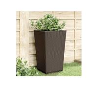 vidaXL Bac à plantes 2 pcs. Marron 32,5x32,5x57 cm PP