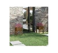 Jardinières 2 pcs Marron miel 50x50x70 cm Bois de pin massif