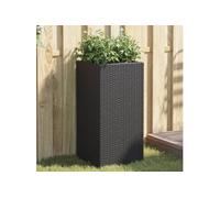 vidaXL Bac à plantes 2 pcs. noir 40x40x80 cm Poly rotin