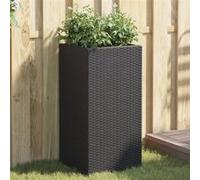 Jardinières 2 pcs noir 40x40x80 cm résine tressée Noir G