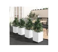 vidaXL Bac à plantes 4 pcs. Blanc 30x30x37 cm Polypropylène