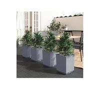 vidaXL Bac à plantes 4 pcs Polypropylène Bleu-gris 30x30x37 cm